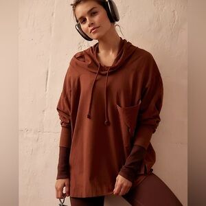 NWT Free People Hot Shot Hoodie- Size XS Brown